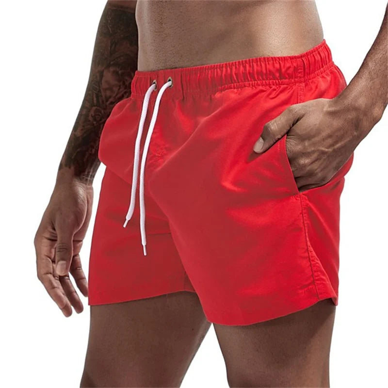 Mens Swim Trunks with Pockets Mesh Liner Summer Casual Beach Board Shorts Quick Dry Swimming Bathing Suit Swimsuit Swimwear