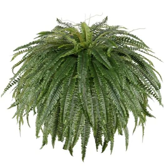 Large Artificial Fern Plant 50 Silk Greenery with 128 Fronds Realistic Faux Boston Fern for Indoor Outdoor Decor Garden Office