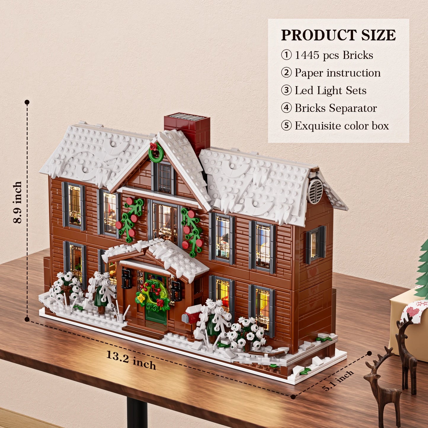 Orchard House Little Women Home Building Block Set Winter Village Bricks Model Toys Christmas Gifts for Family Adults(1445 PCS)