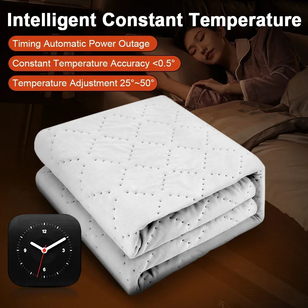 12V Car Electric Heating Blanket Plush 180x70cm Thicker Heated Mattress Auto Sleeper Warm Heater Adjustable Temperature Pad