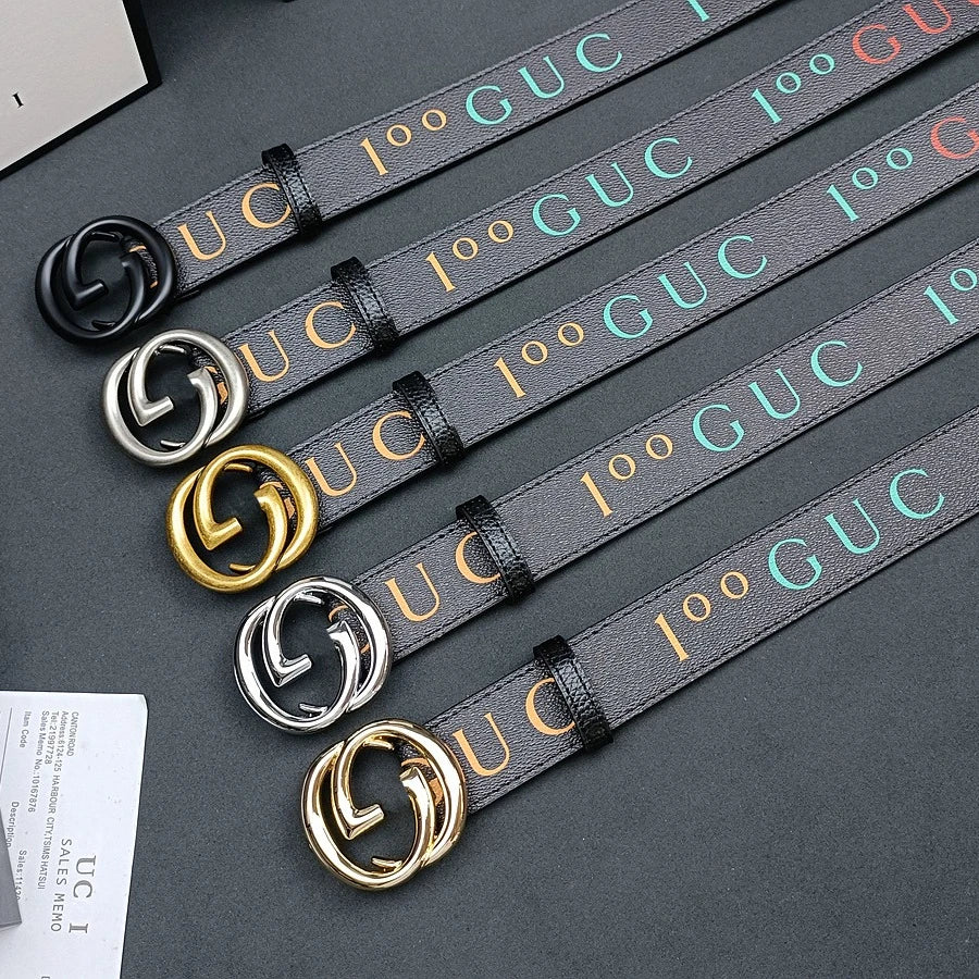 Italian High-end Genuine Leather Men's Belt, Classic Printed Business Belt, Personalized Double G Belt, Multi-functional