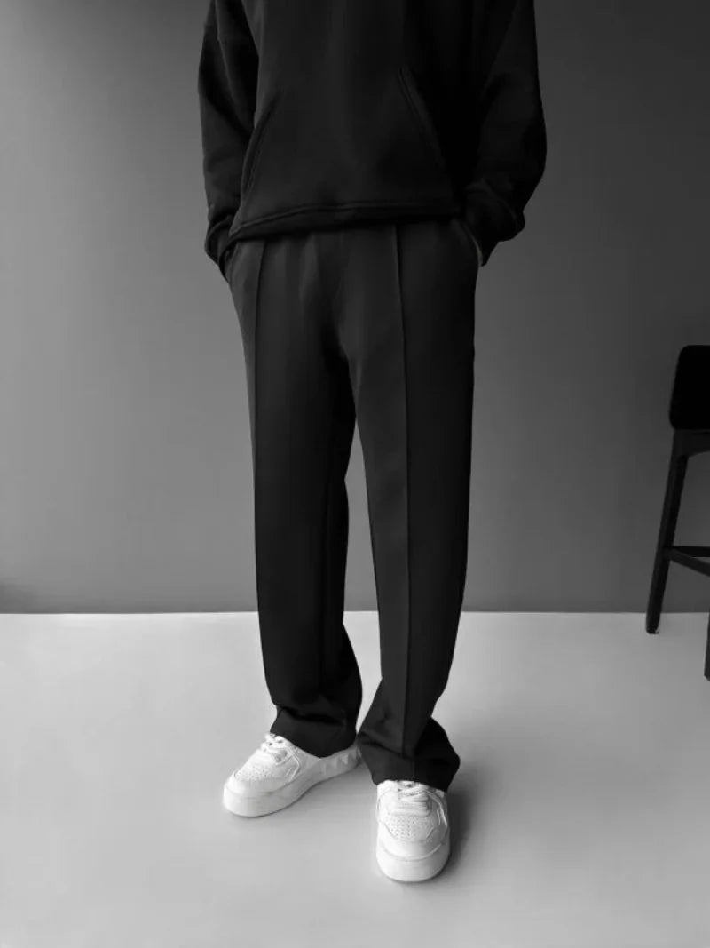 Men's Elastic Waist Drawstring Casual Pants With Pockets