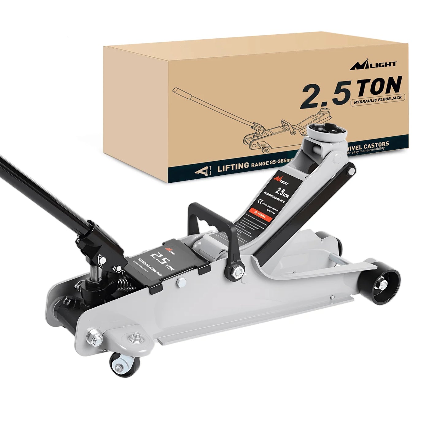 Nilight 2.5 Ton Floor Jack, Low Profile Hydraulic Trolley Car Jack With 360° Swivel Lifting Arm, Heavy Duty Steel Service Jack