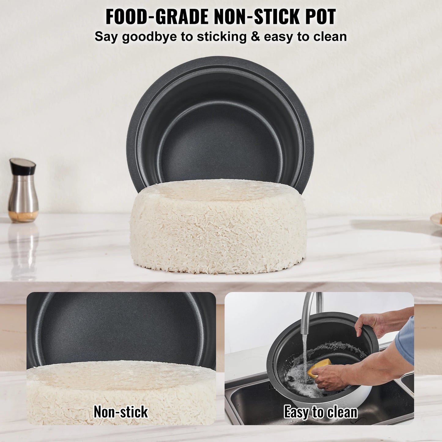 VEVOR Commercial Rice Cooker With Nonstick Aluminium Inner Pot