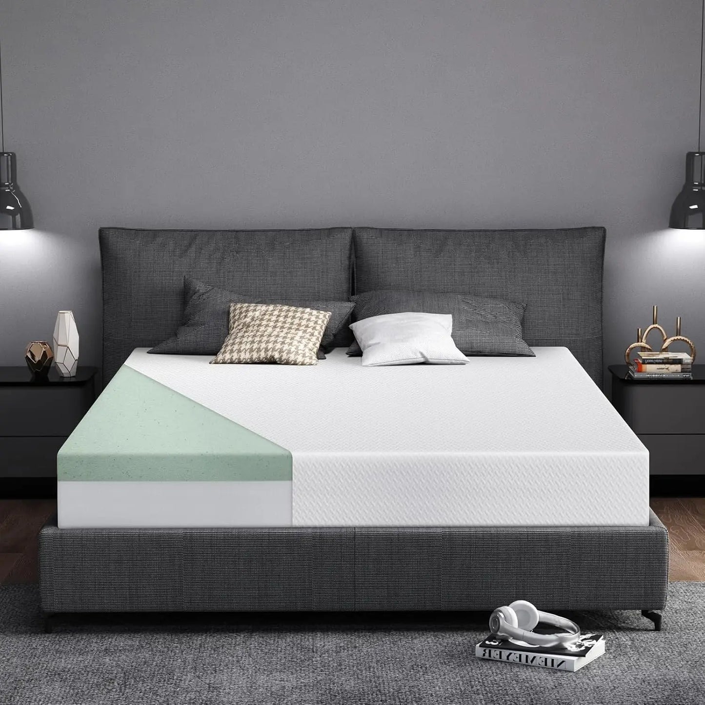Hcore Extra Firm Memory Foam Mattress 8/10inch Queen Size Mattress with Tencel Cover Firm Mattress for Back Pain