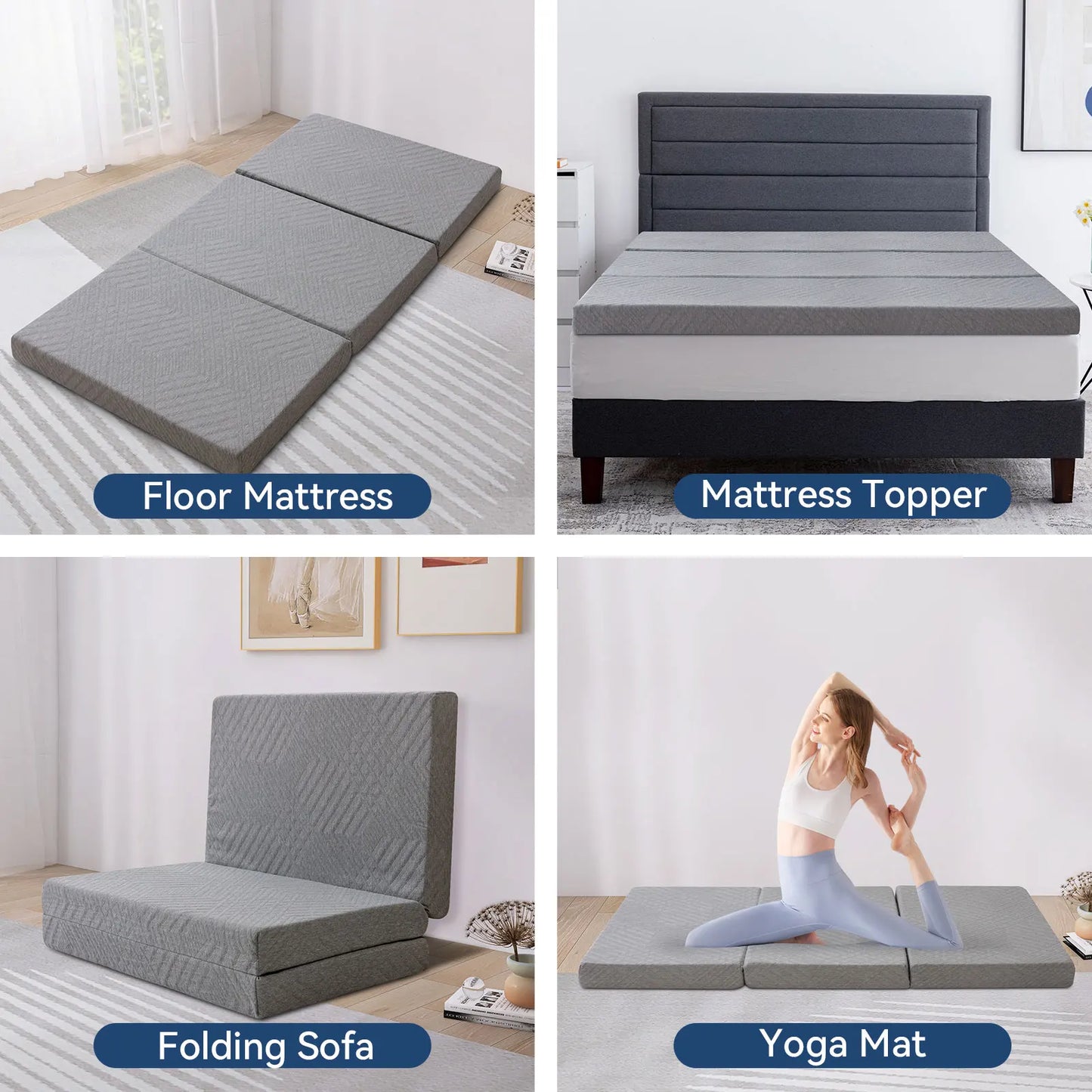Hcore Folding Memory Foam Mattress With Carry Bag Portable