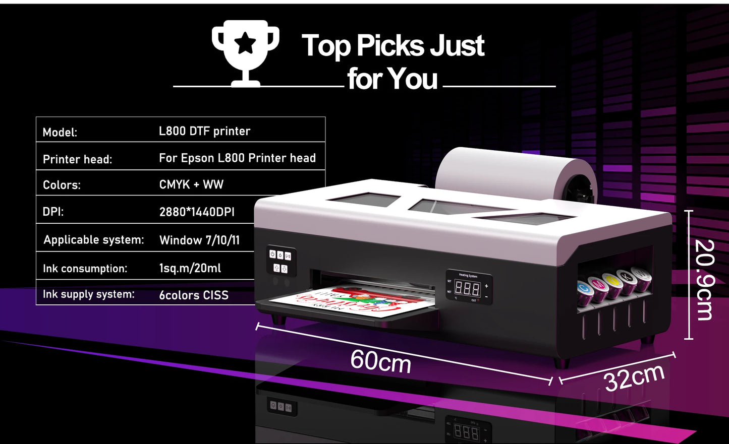 impresora A3+ DTF Printer XP600 DTF Printer A4 DTF Printer Printing Machine For T-shirt For Metal Wooden Direct Transfer Printer