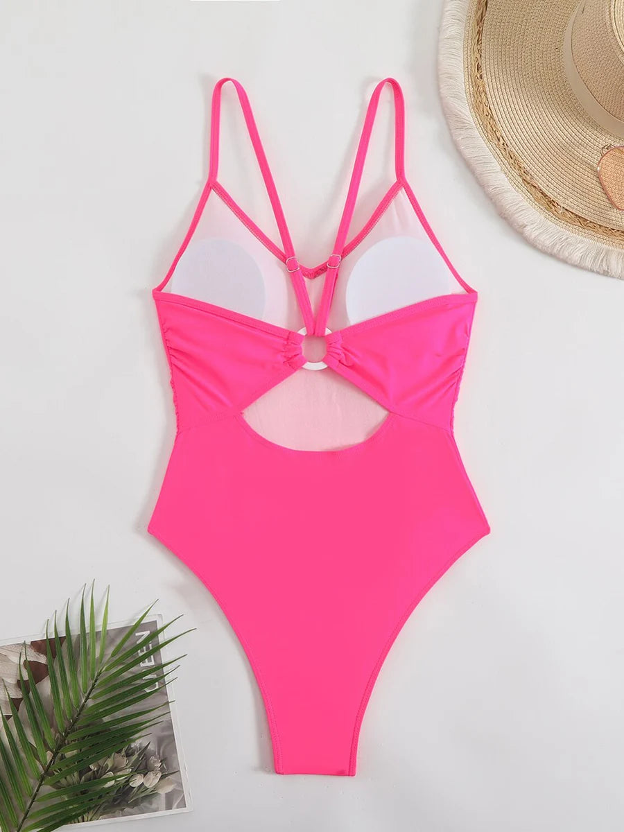 Sexy Bikinis Woman Swimwear One Piece Women's Swimsuit 2025 Female High Leg Bath Bathing Suits Swimming for Beach Wear Monokini