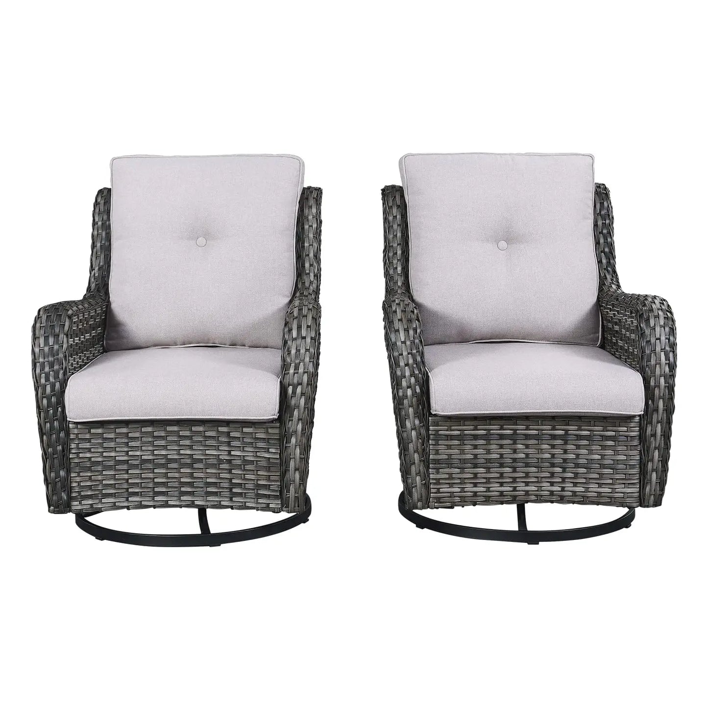 Wicker Rocking Chair Swivel Chairs - 2 Piece Rocker Patio Chairs Set Rattan Rocking Chair for Outdoor Porch Deck, Customized