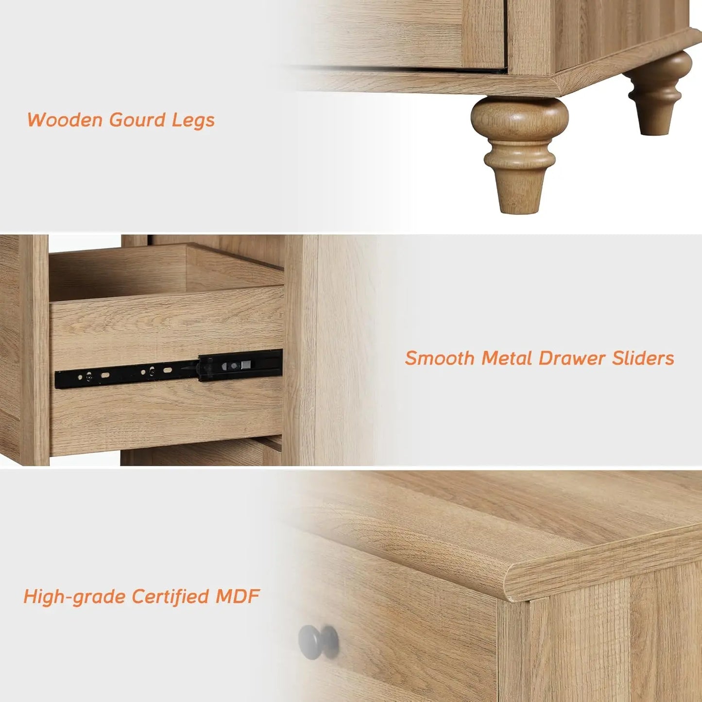 WAMAPT Large Buffet Cabinet with 4 Doors And 2 Drawers Wood Coffee Bar Table Kitchen Storage Cabinet Customized