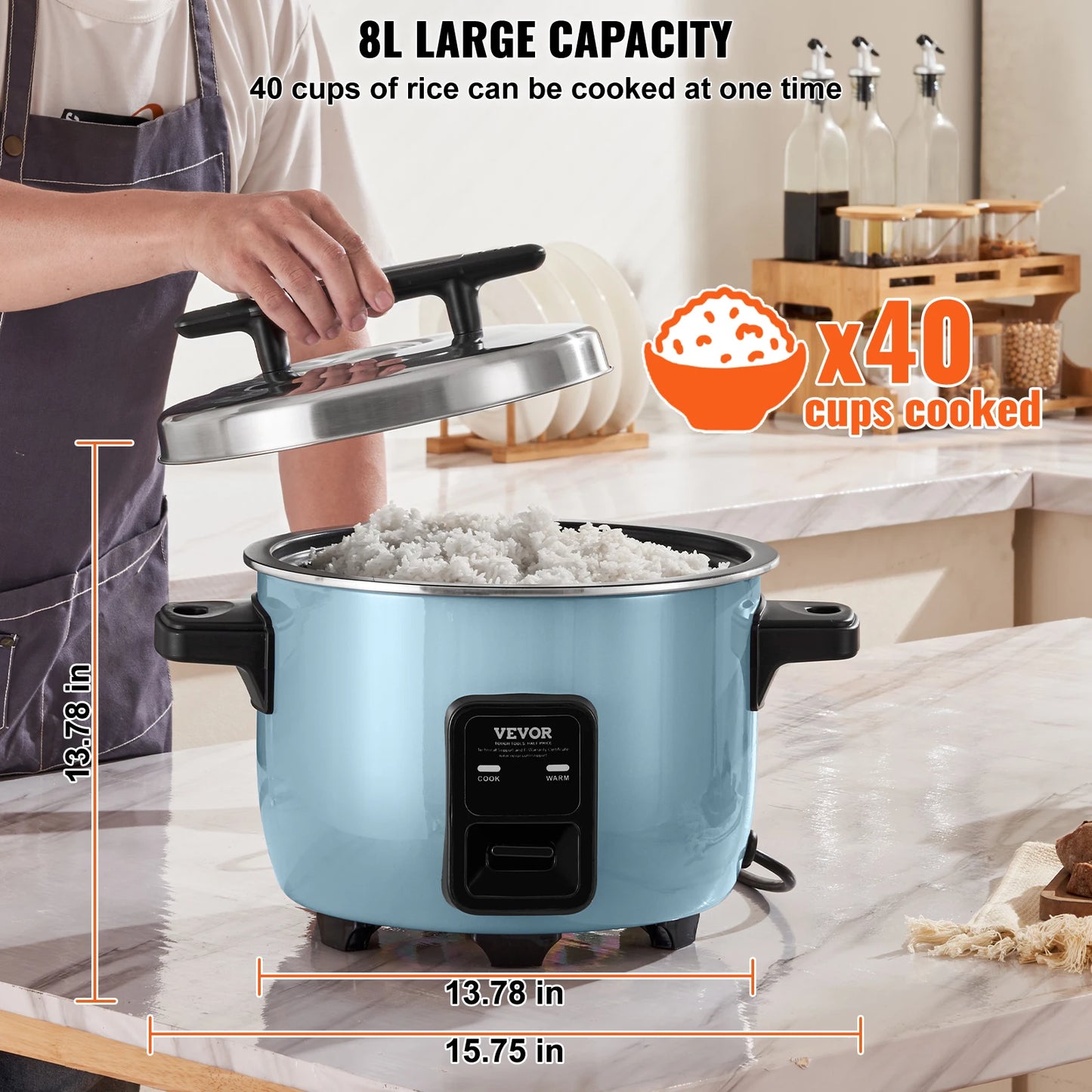 VEVOR Commercial Rice Cooker With Nonstick Aluminium Inner Pot