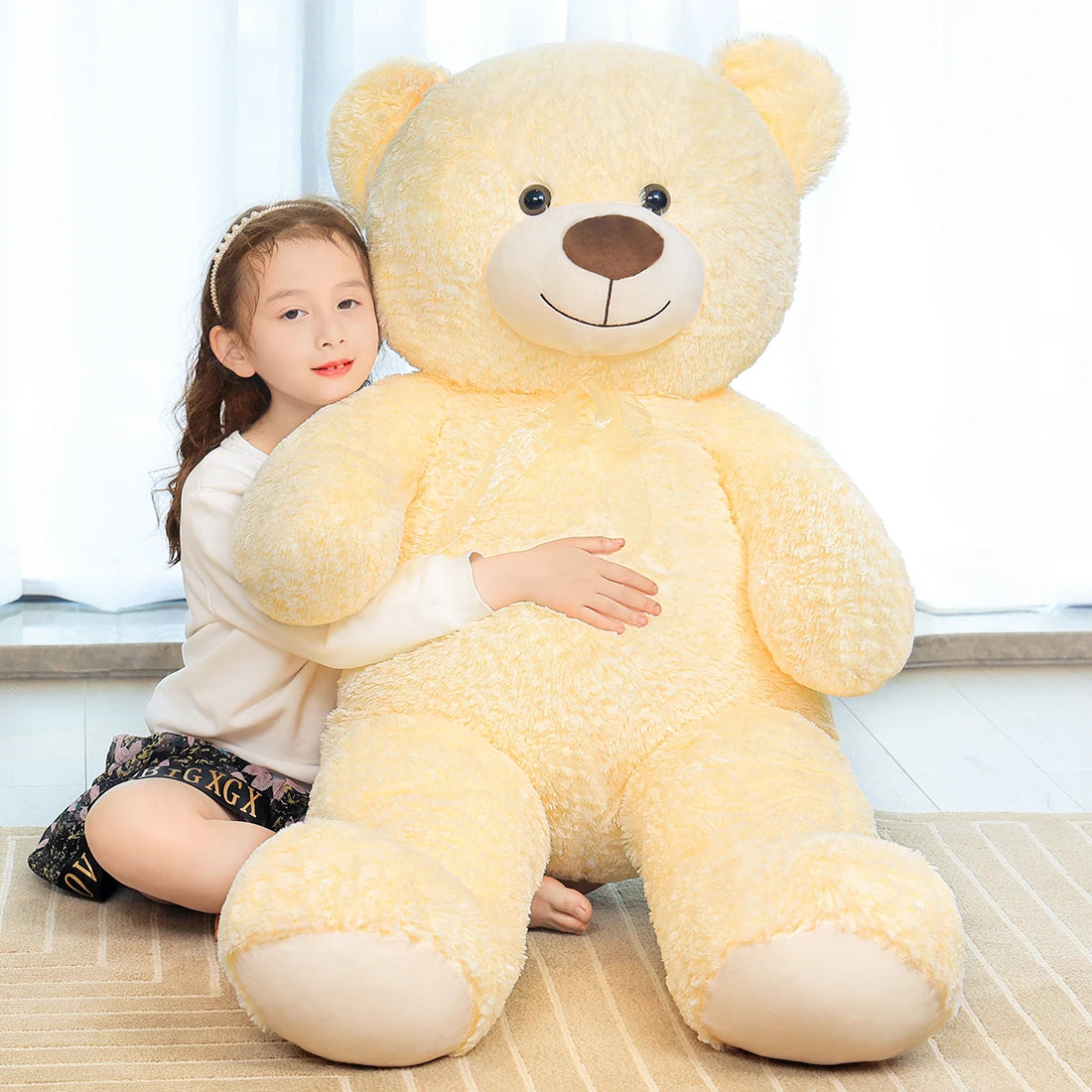 SNOWOLF Giant Teddy Bear Stuffed Animal 51in Cute Brown/Beige Valentine's Bear for Girlfriend Boyfriend Mom Birthday