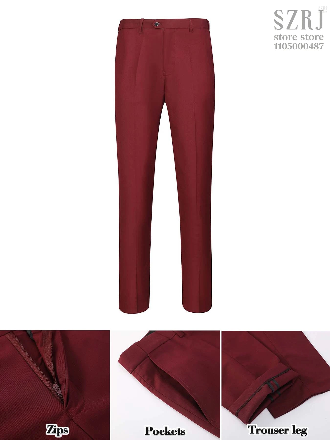 4pcs Men's Suit: Blazer, Vest, Pants, Black Tie.  One Button, Plain Color Tuxedo. Regular Fit. For Wedding, Groomsman Attire.