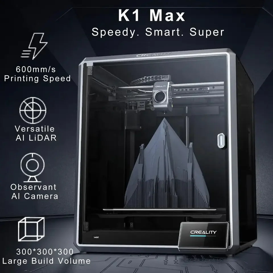 Creality K1 Max 3D Printer 600mm /s Printing Speed Dual-gear Direct Drive Extruder 300x300x300MM