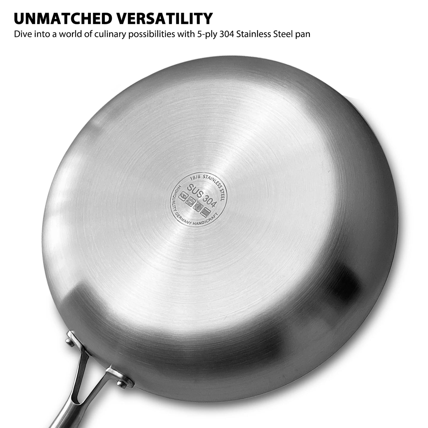 304 Stainless Steel Nonstick Frying Pan For Gas And Induction