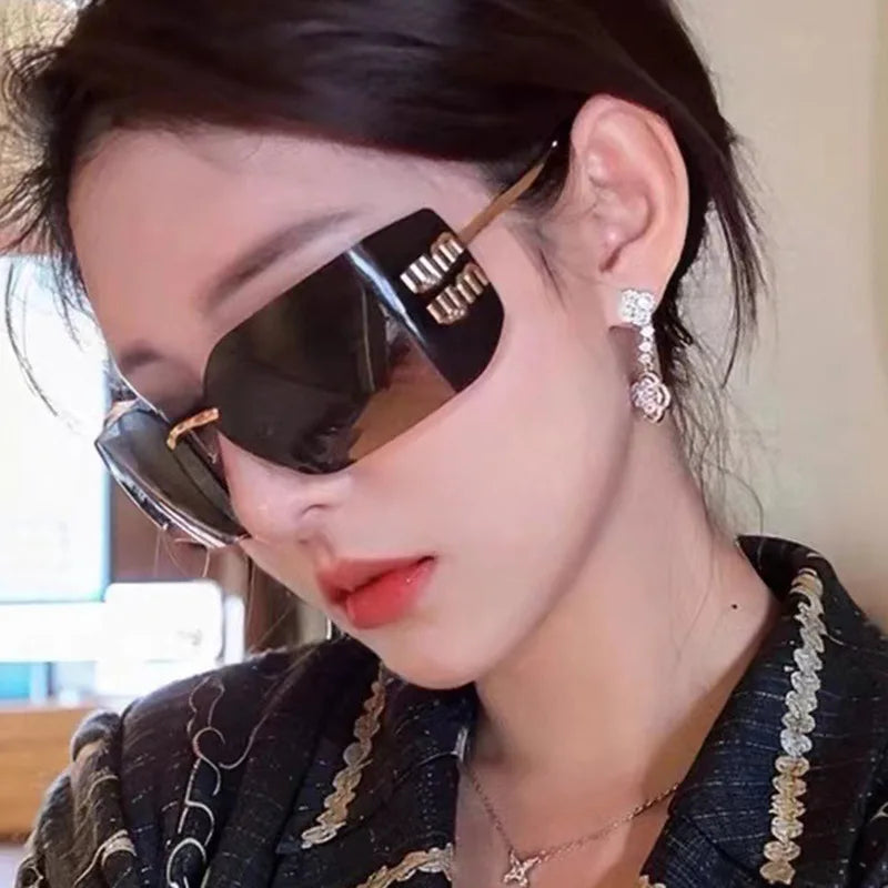Retro Rimless Design Shades Luxury Metal Women Sunglasses High Quality Decoration Sun Glasses for Travelling Hiking