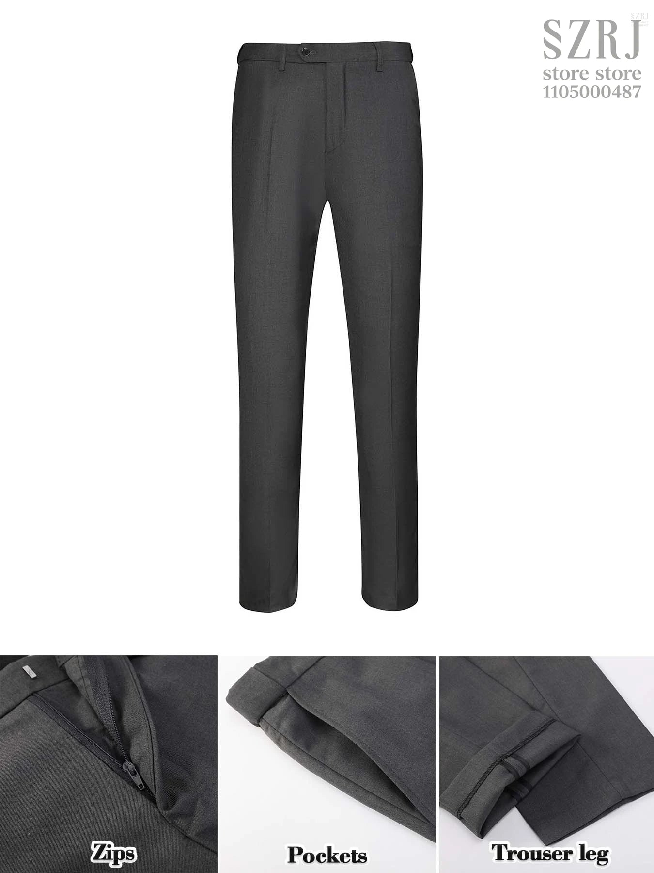 4pcs Men's Suit: Blazer, Vest, Pants, Black Tie.  One Button, Plain Color Tuxedo. Regular Fit. For Wedding, Groomsman Attire.