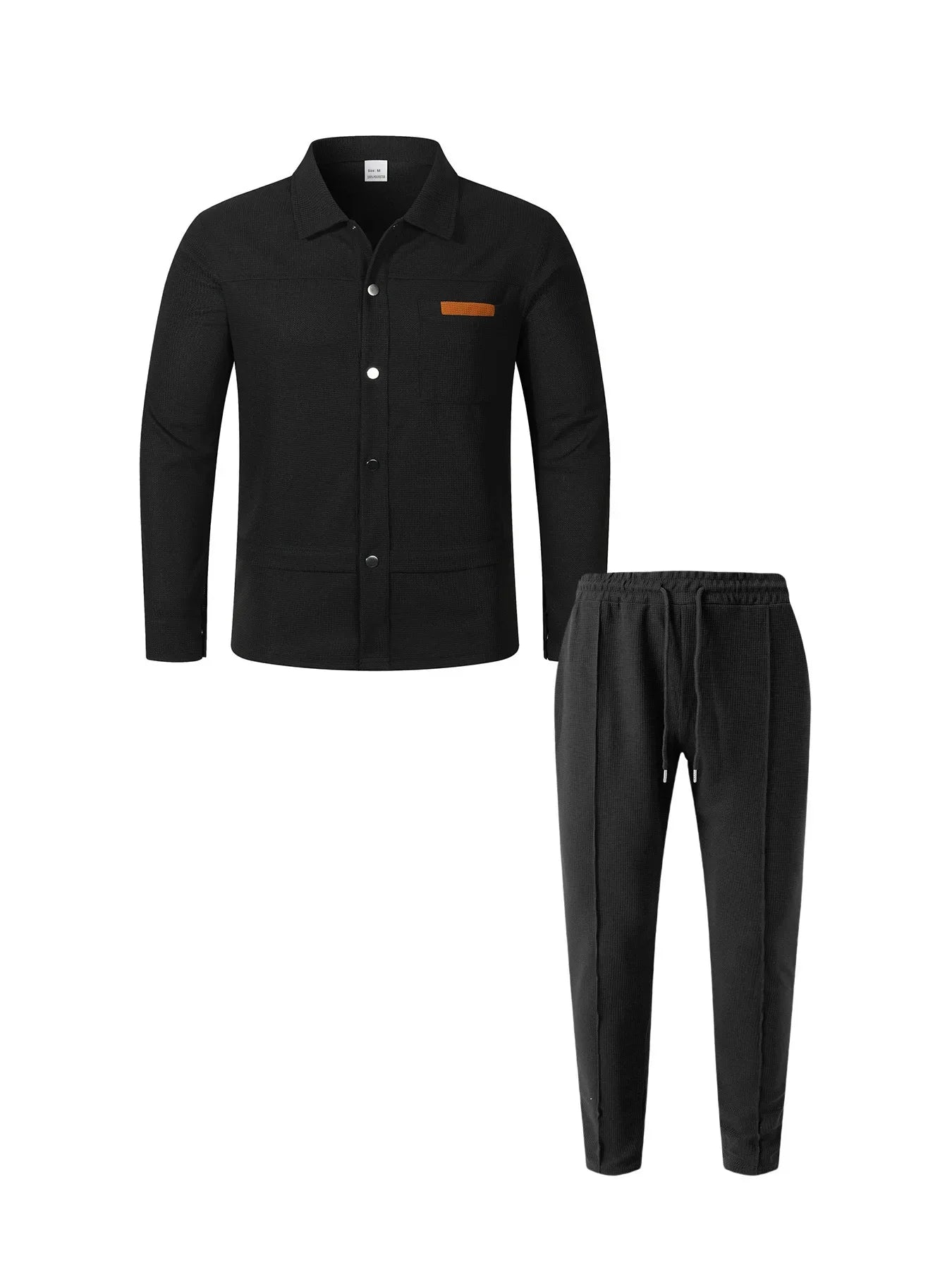 Luxury Men's Casual Flight Jacket Autumn Winter Trendy Two-Piece Set High-End Feelings Cotton Blend Polyester Fiber Long Sleeve