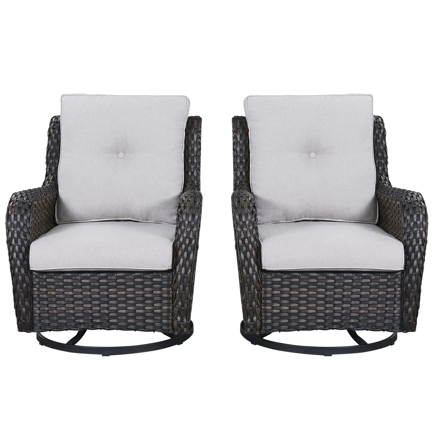 Wicker Rocking Chair Swivel Chairs - 2 Piece Rocker Patio Chairs Set Rattan Rocking Chair for Outdoor Porch Deck, Customized