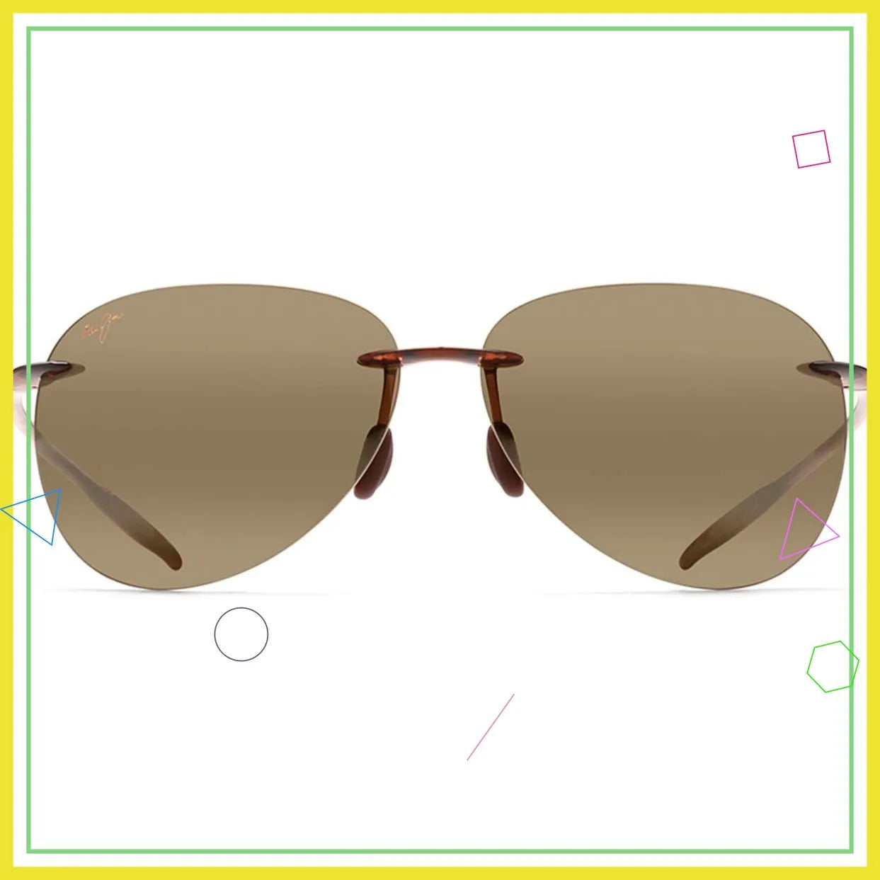 Polarized Rimless Sunglasses for Men and Women, UV Protection, Lightweight Design