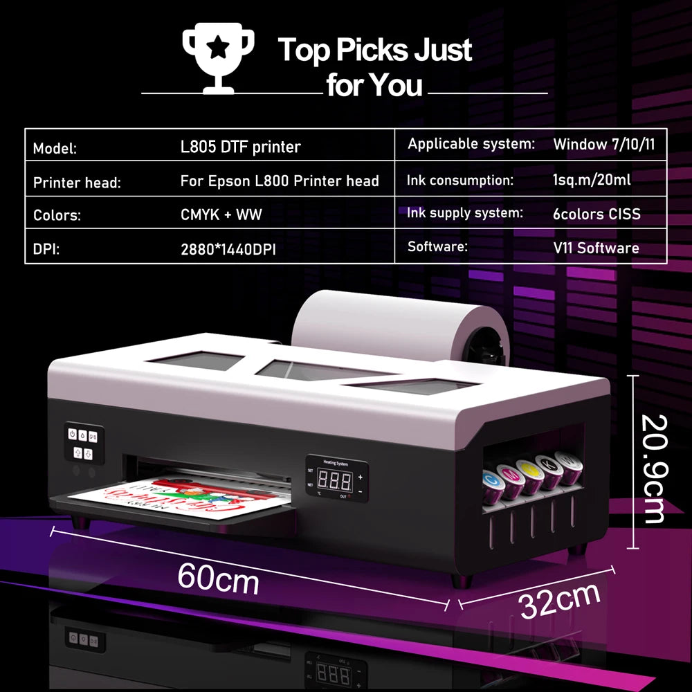 impresora A3+ DTF Printer XP600 DTF Printer A4 DTF Printer Printing Machine For T-shirt For Metal Wooden Direct Transfer Printer