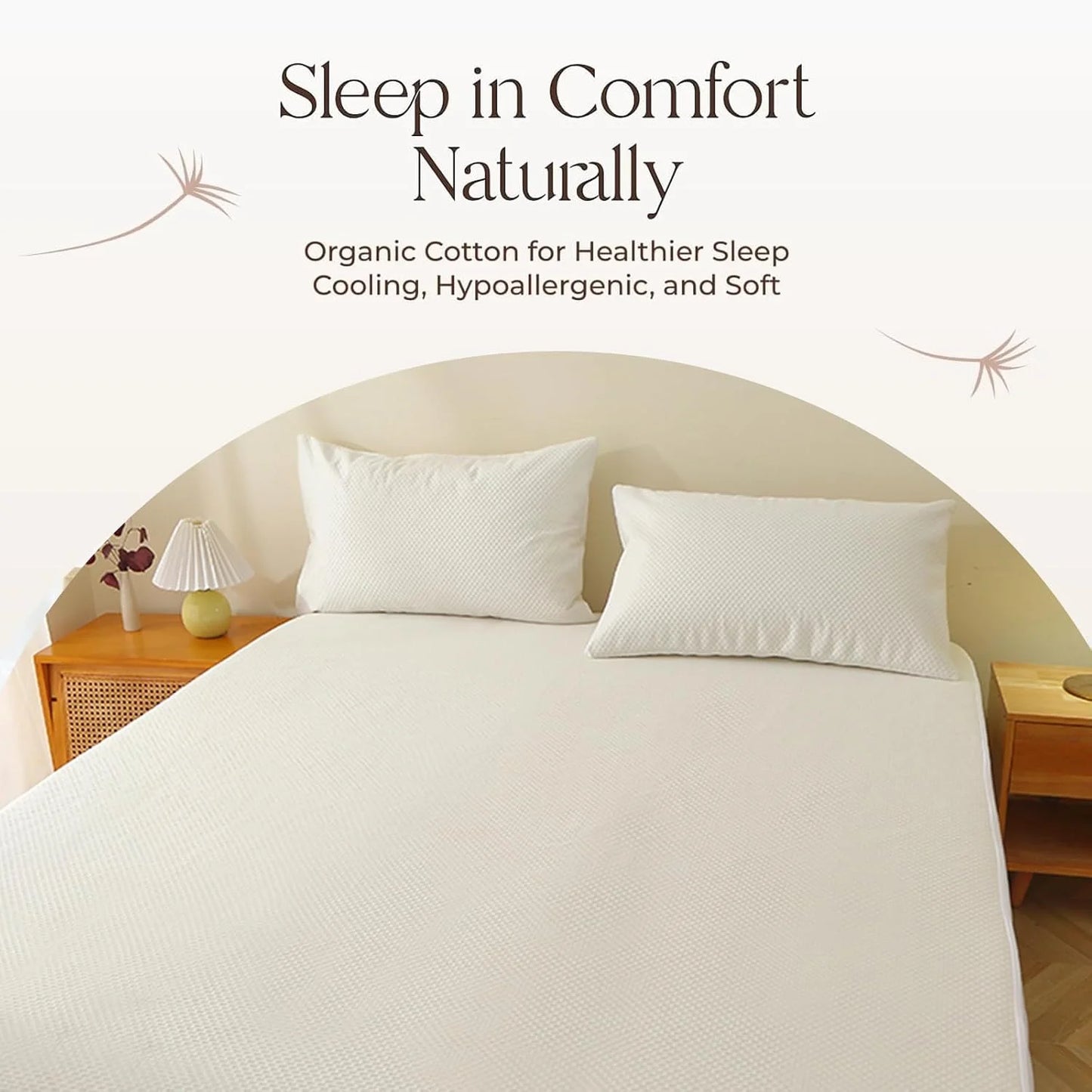Home Luxury 3 Pieces Sets Bamboo Fiber Waterproof Twin Full Queen King Bed Sheets Bedding Mattress Topper Protector Set