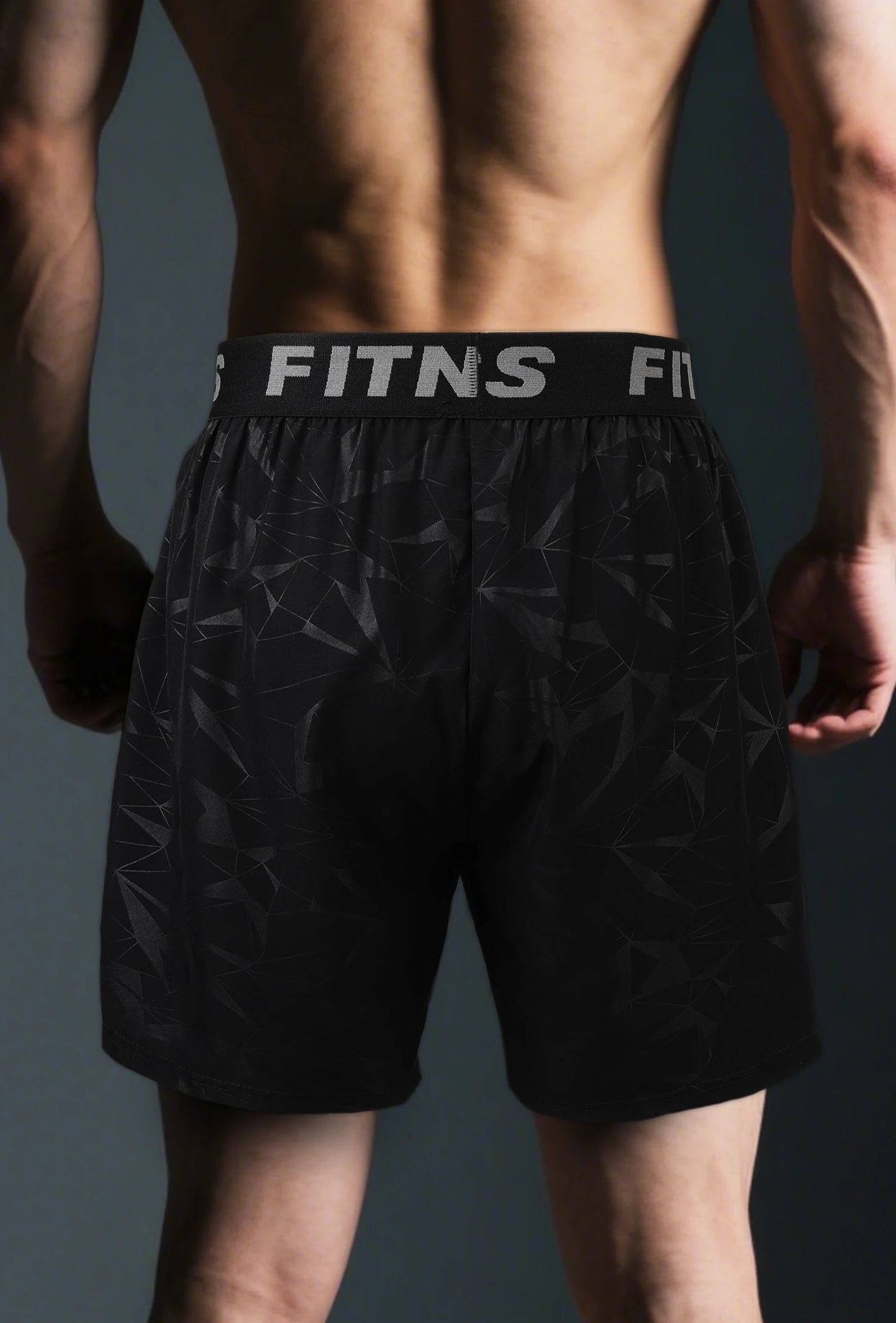Men'S Athletic Quick-Dry Casual Elastic Waistband Shorts Set with Geometric Print Summer Sports Wear