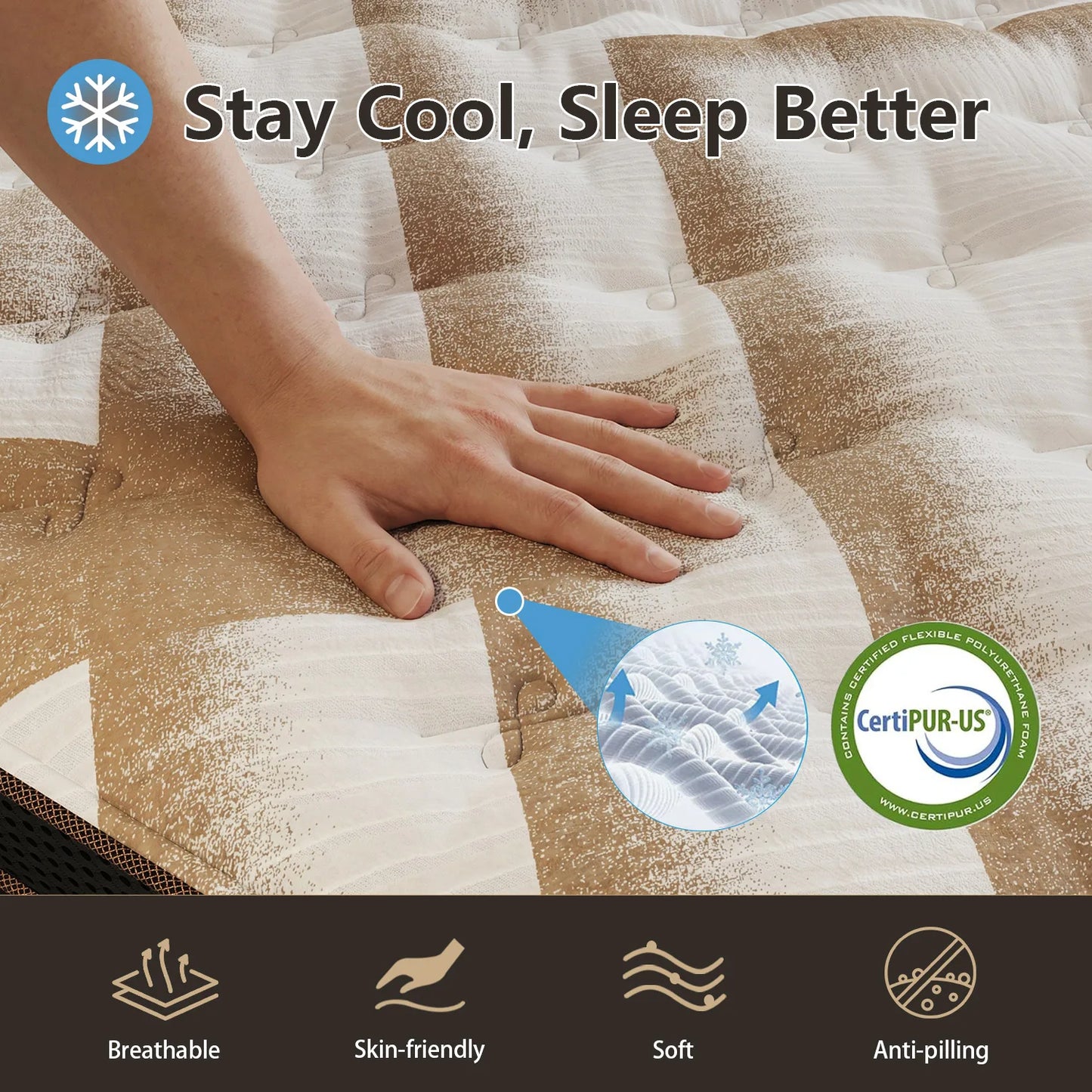 12"14" Gel Memory Foam Hybrid Pocket Spring Mattress Twin Full Queen King Bed Mattress In A Box, Medium Firm Motion Isolation