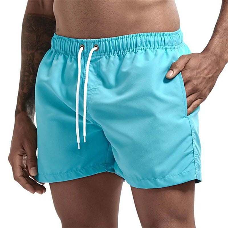 Mens Swim Trunks with Pockets Mesh Liner Summer Casual Beach Board Shorts Quick Dry Swimming Bathing Suit Swimsuit Swimwear