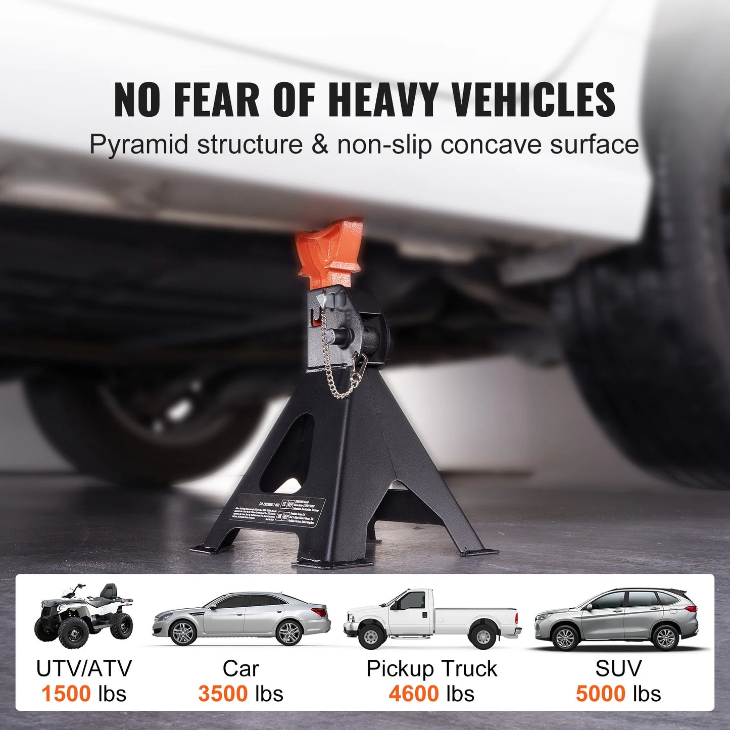 SucceBuy Jack Stands 3/6 Ton (6000/12000 lbs) Capacity Car Jack Stands Double Locking Adjustable Height for lifting SUV Pickup