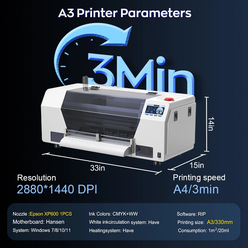 impresora A3+ DTF Printer XP600 DTF Printer A4 DTF Printer Printing Machine For T-shirt For Metal Wooden Direct Transfer Printer