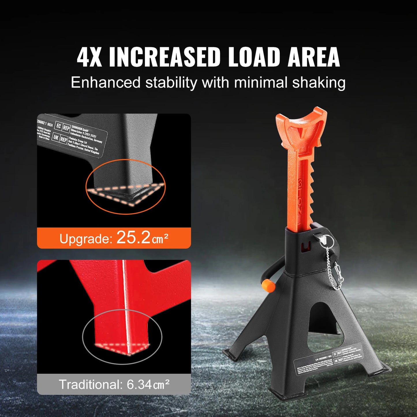 SucceBuy Jack Stands 3/6 Ton (6000/12000 lbs) Capacity Car Jack Stands Double Locking Adjustable Height for lifting SUV Pickup