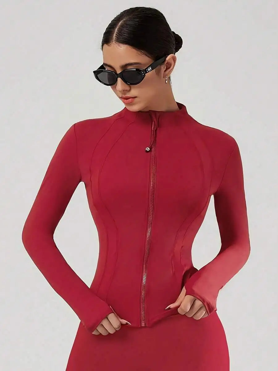 Women's Summer Sun Protection Athletic Jacket With Zip Pockets - Gym & Yoga Friendly