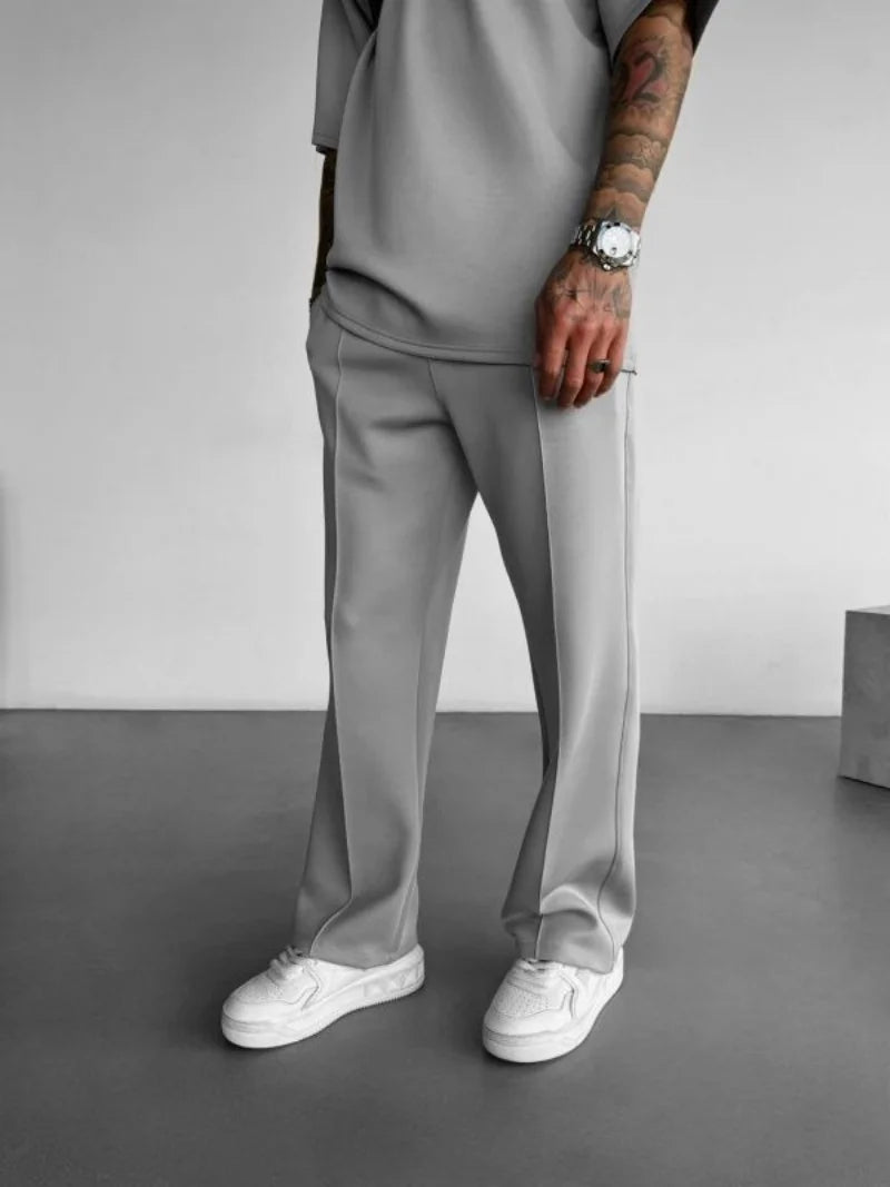Men's Elastic Waist Drawstring Casual Pants With Pockets