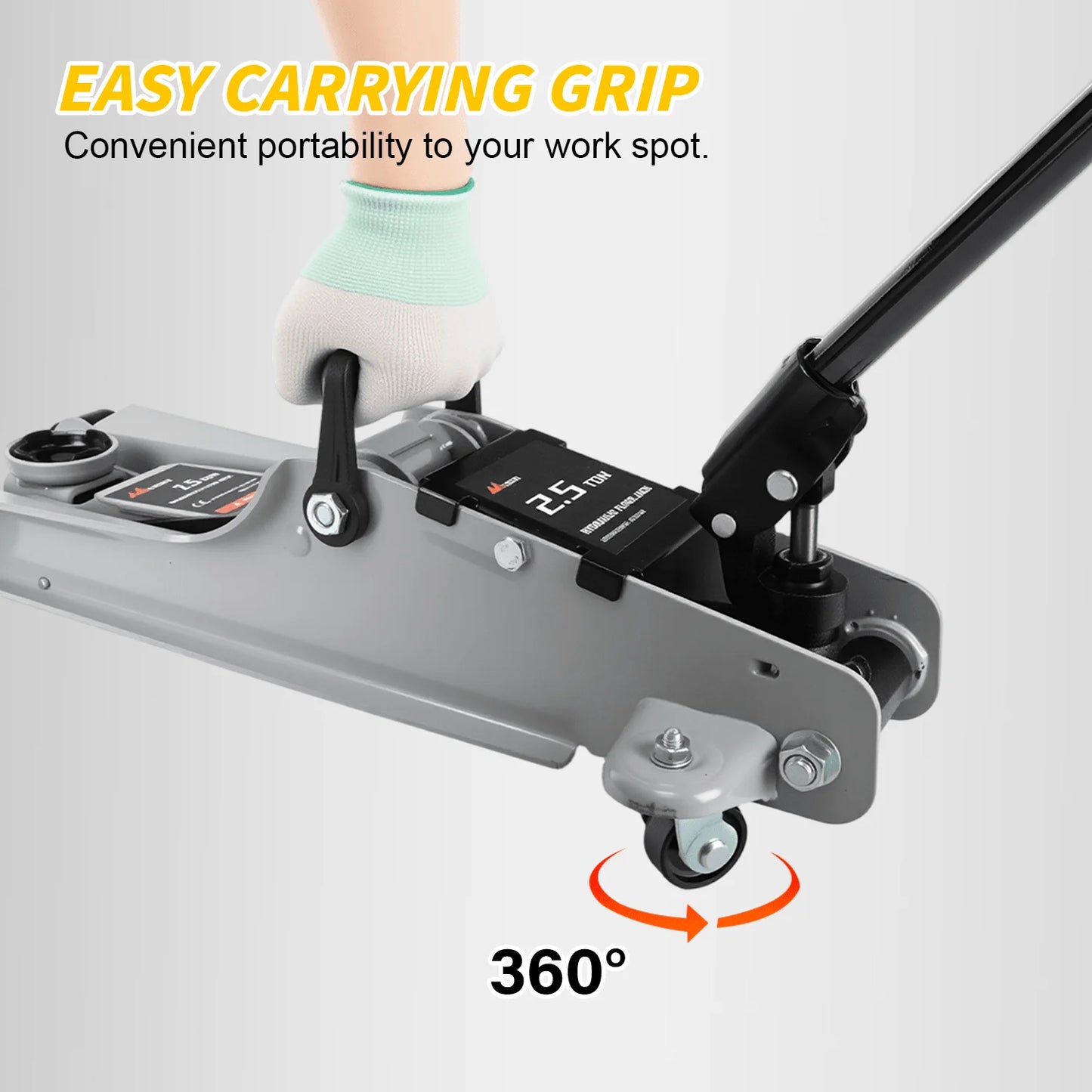 Nilight 2.5 Ton Floor Jack, Low Profile Hydraulic Trolley Car Jack With 360° Swivel Lifting Arm, Heavy Duty Steel Service Jack