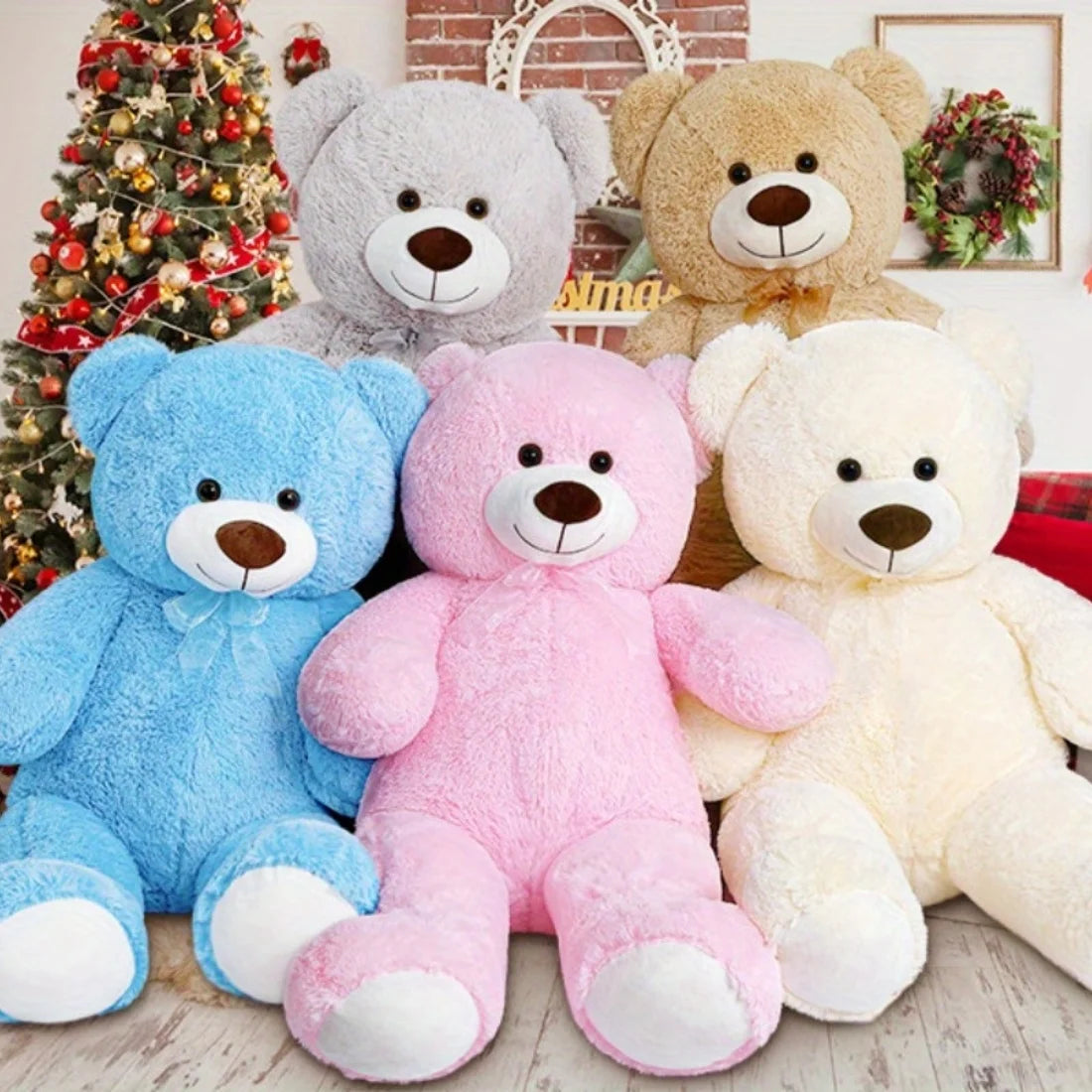 SNOWOLF Giant Teddy Bear Stuffed Animal 51in Cute Brown/Beige Valentine's Bear for Girlfriend Boyfriend Mom Birthday