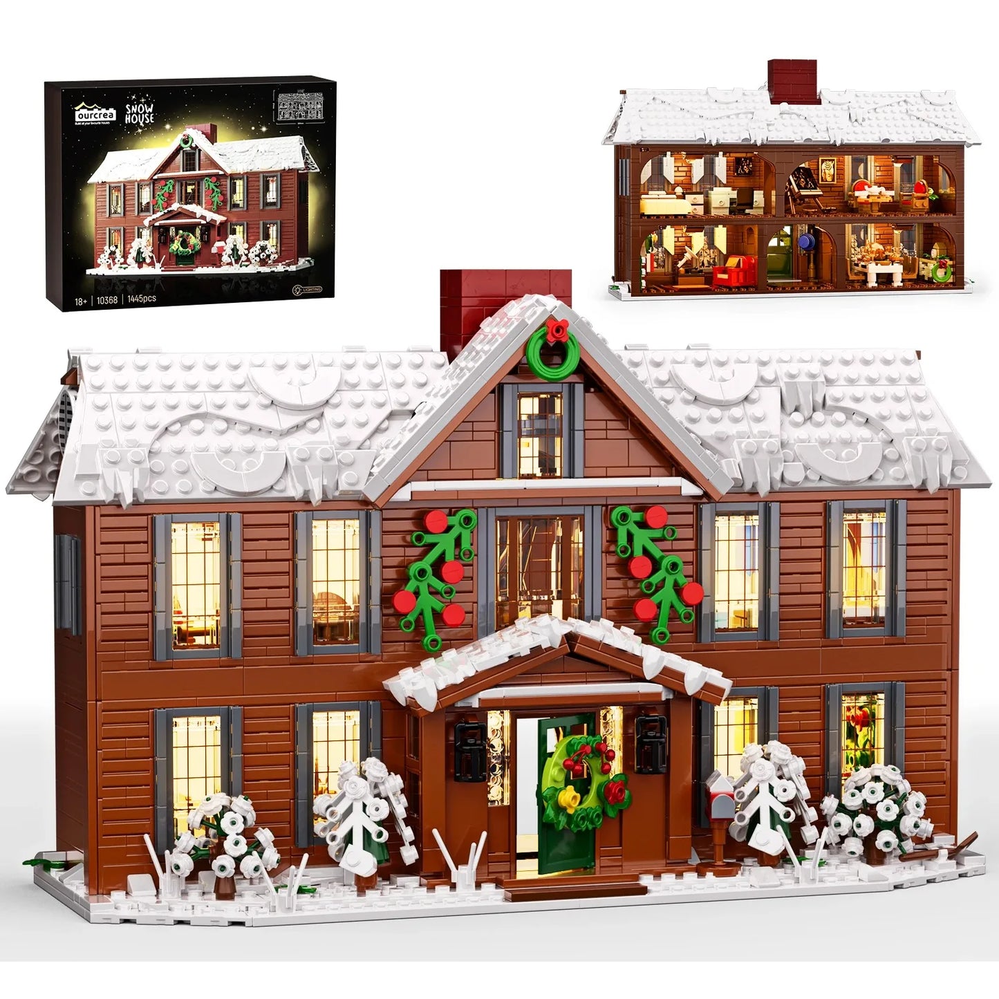 Orchard House Little Women Home Building Block Set Winter Village Bricks Model Toys Christmas Gifts for Family Adults(1445 PCS)