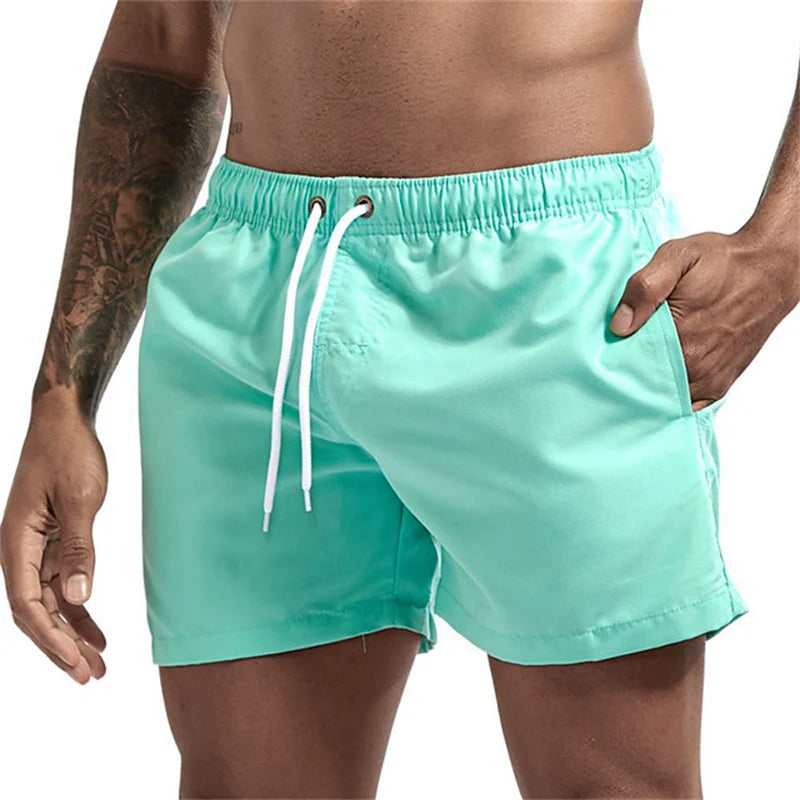 Mens Swim Trunks with Pockets Mesh Liner Summer Casual Beach Board Shorts Quick Dry Swimming Bathing Suit Swimsuit Swimwear