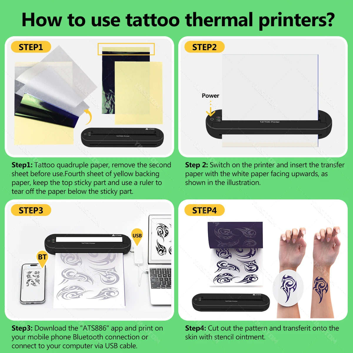 Tattoo Transfer Machine Stencils Device Copier Printer Drawing Thermal Tools For Tattoo Photos Transfer Paper Copy For beginner