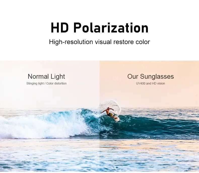 Outdoor Driving Sunglasses Popular Square Large Frame Sun Glasses Classic Polarized Glasses Men Women Fishing Glasses