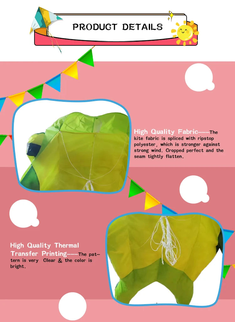 Large 3D frog soft kite, adult outdoor lawn activity game kite, easy to fly on seaside beach, large soft kite